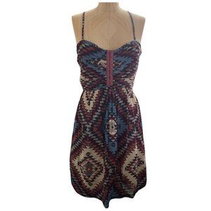 Billabong Davenport Aztec Tribal Print Dress Womens SIze Large